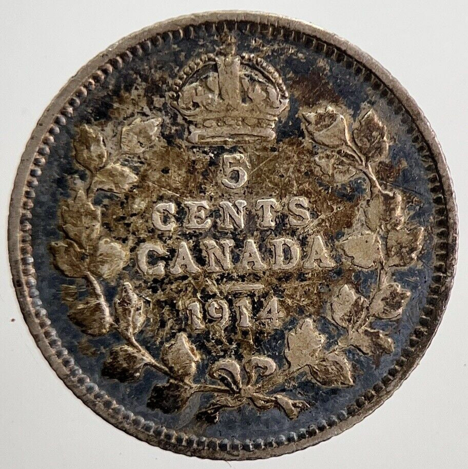1914 Canada 5 Cents Silver Coin | Collectable Grade | a5531