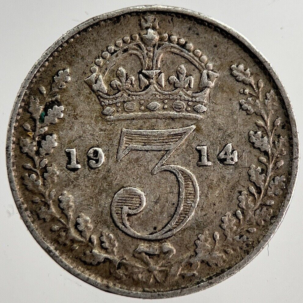 1914 George V Threepence Silver Coin | Very High Grade | a8568
