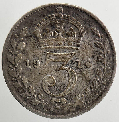 1914 George V Threepence Silver Coin | Fine Collectable Grade