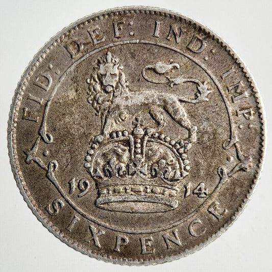 1914 George V Sixpence Silver Coin | Fine Collectable Grade