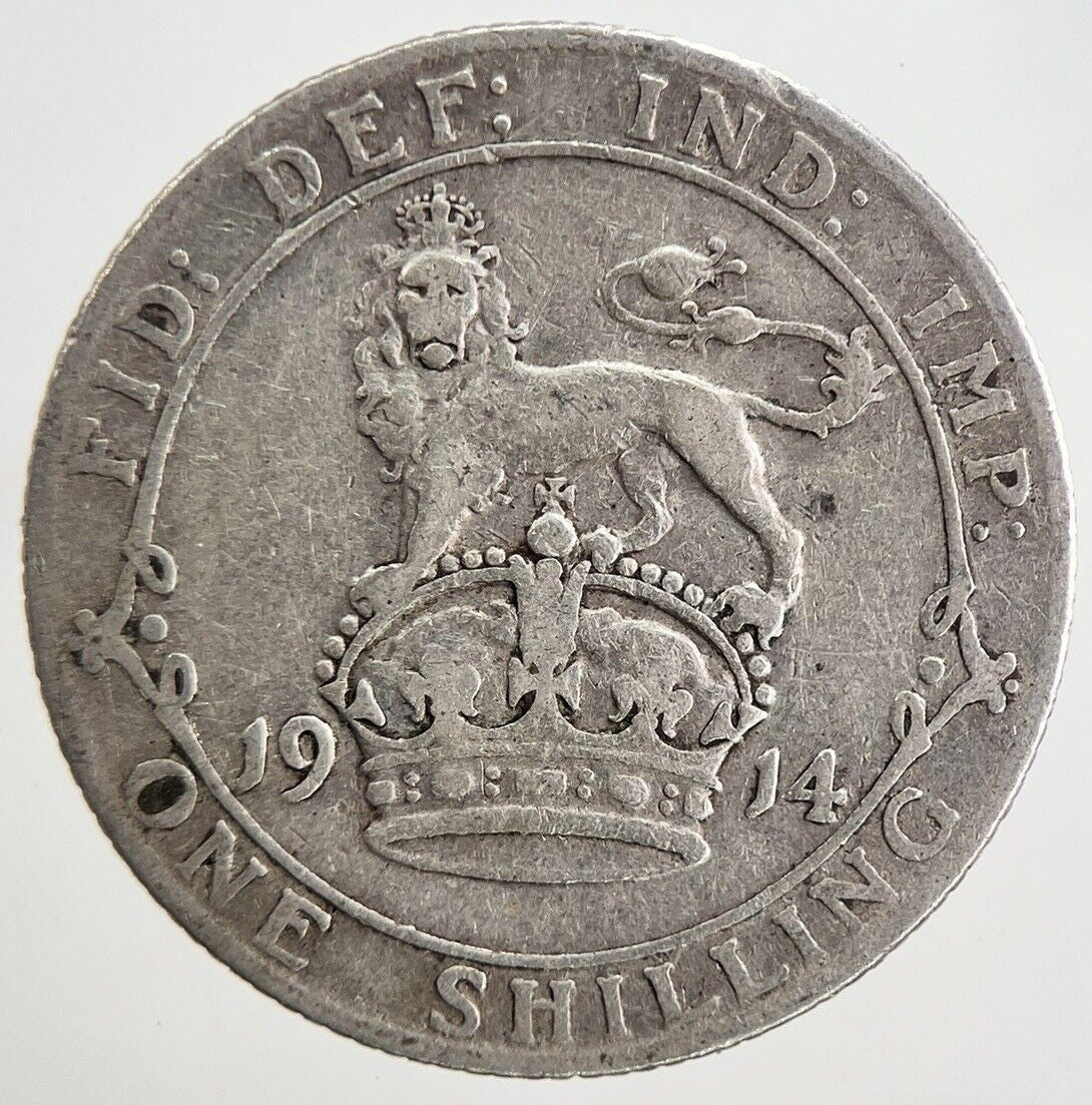 1914 George V Shilling Silver Coin | Collectable Grade | a5543