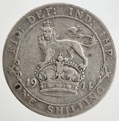 1914 George V Shilling Silver Coin | Collectable Grade | a5543