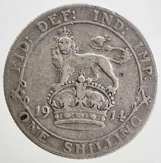 1914 George V Shilling Silver Coin | Collectable Grade | a5543
