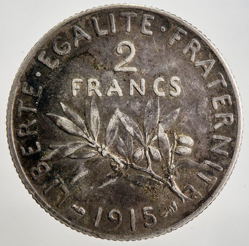 1915 France 2 Francs Silver Coin | Fine Collectable Grade