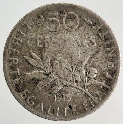 1915 France 50 Centimes Silver Coin | Collectable Grade