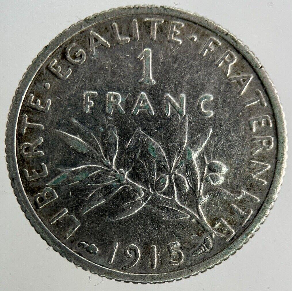 1915 France 1 Franc Silver Coin | Fine Collectable Grade