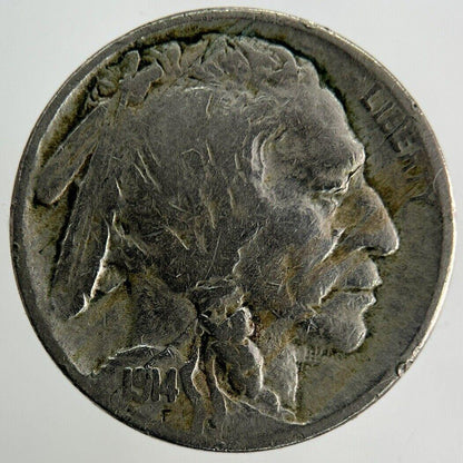 1914 US USA Buffalo Nickel Coin | Fine Collectable Grade