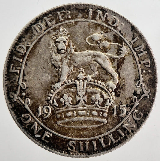1915 George V Shilling Silver Coin | Fine Collectable Grade | a6222