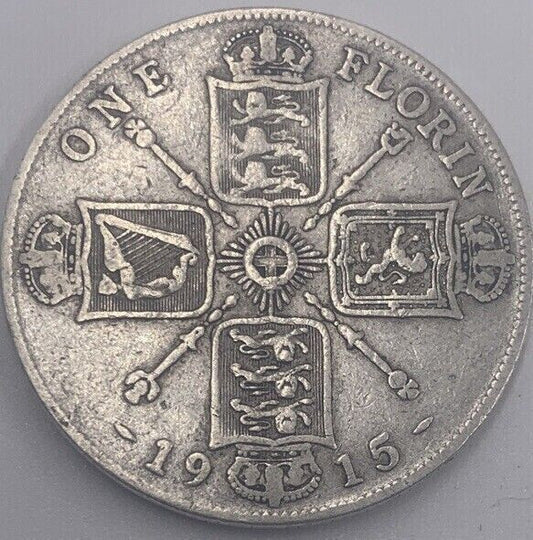 1915 George V Florin | British Silver Coin | Collectable Grade | a010
