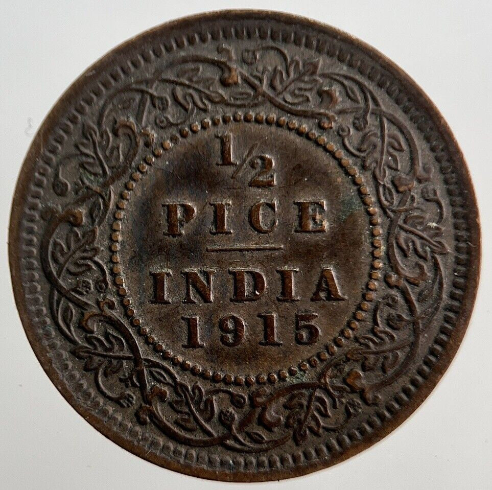 1915 India 1/2 Half Pice Coin | Very High Grade | a1594