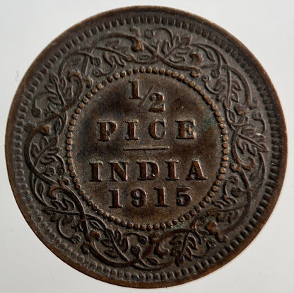 1915 India 1/2 Half Pice Coin | Very High Grade | a1594