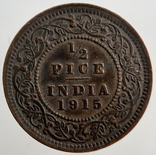 1915 India 1/2 Half Pice Coin | Very High Grade | a1594