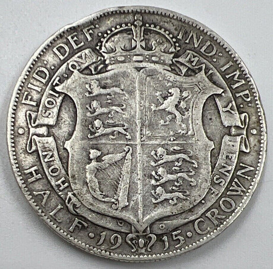 1915 Half Crown | British Silver Coin | George V | Collectable Grade | a667