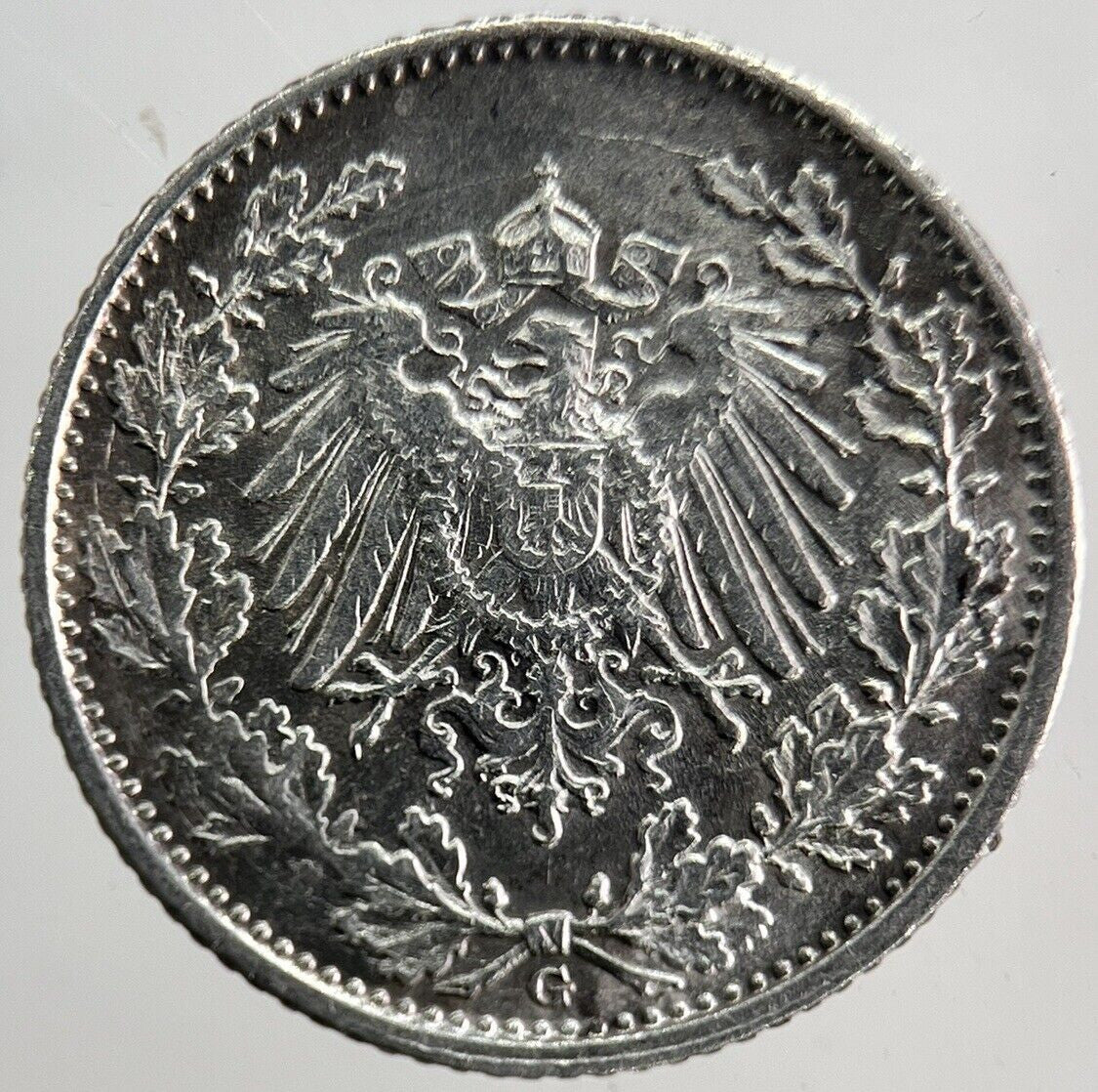 1915 Germany 1/2 Half Mark Silver Coin | Very High Grade | a6279