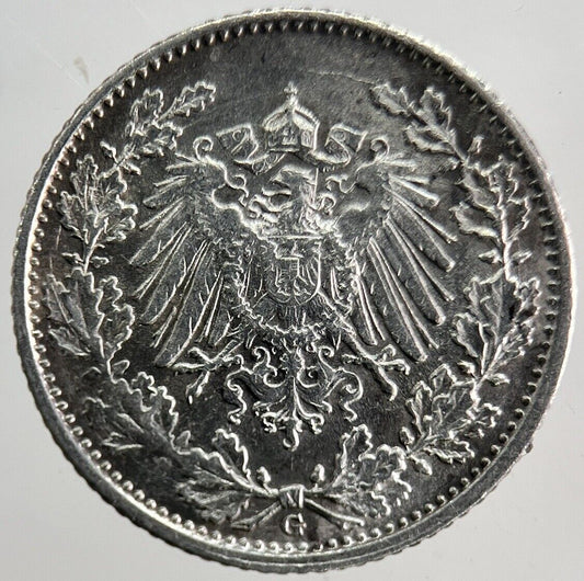 1915 Germany 1/2 Half Mark Silver Coin | Very High Grade | a6279