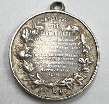 1916 Battle Jutland German Fleet 22mm | British Silver Medal | Fine Grade