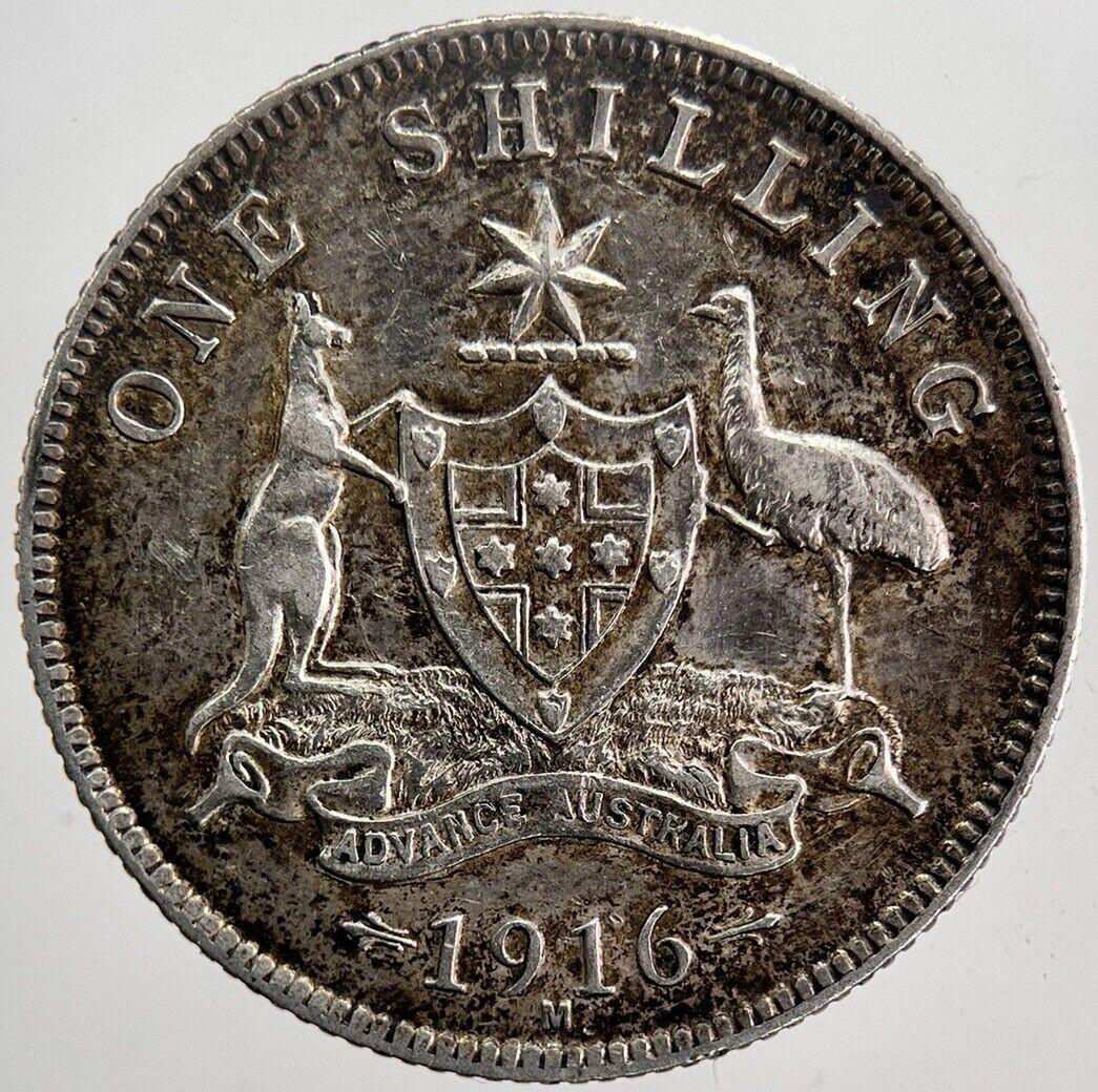 1916 Australia One Shilling Silver Coin | Very High Grade | a5884