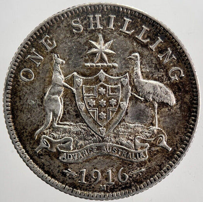 1916 Australia One Shilling Silver Coin | Very High Grade | a5884