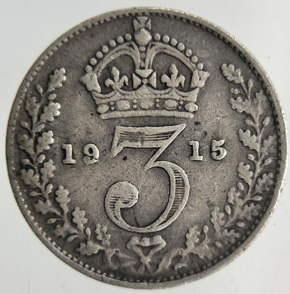 1915 George V Threepence Silver Coin | Fine Collectable Grade