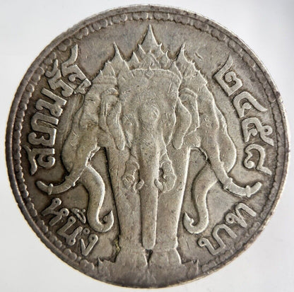 1915 Thailand Large Elephant 1 Baht Silver Coin | Fine Collectable Grade
