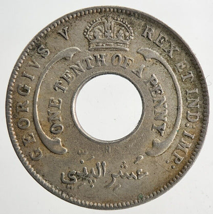 1915 West Africa One Tenth Of A Penny 1/10 Coin | Fine Collectable Grade