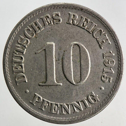 1915 Germany 10 Pfennig Coin | Fine Collectable Grade