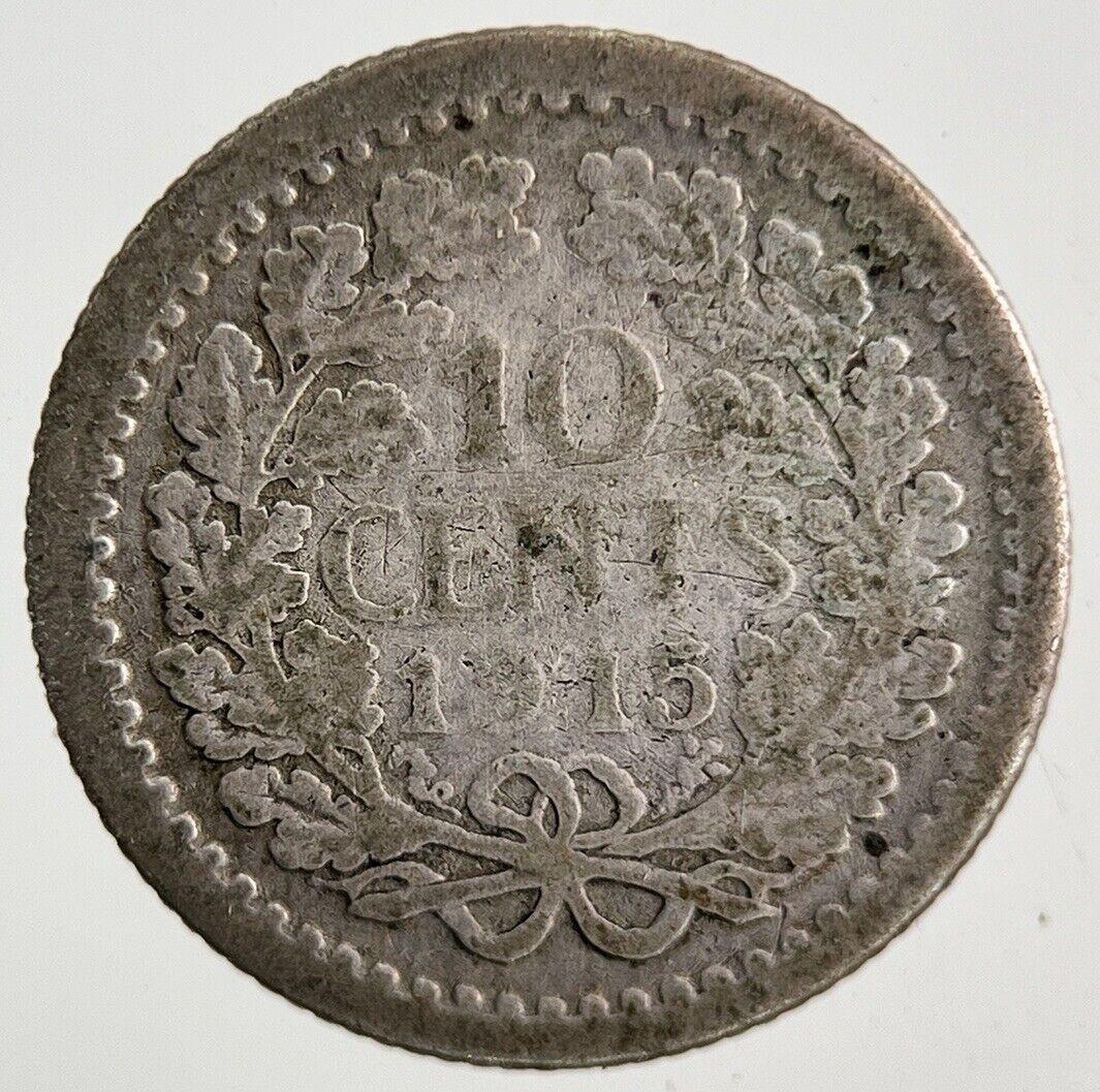 1915 Netherlands 10 Cents Silver Coin | Collectable Grade