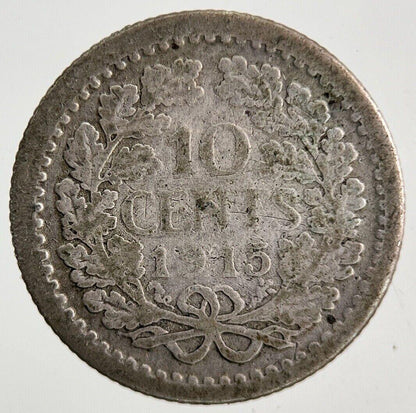 1915 Netherlands 10 Cents Silver Coin | Collectable Grade