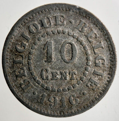 1916 Belgium 10 Centimes Coin | Fine Collectable Grade
