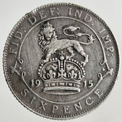 1915 George V Sixpence Silver Coin | Fine Collectable Grade