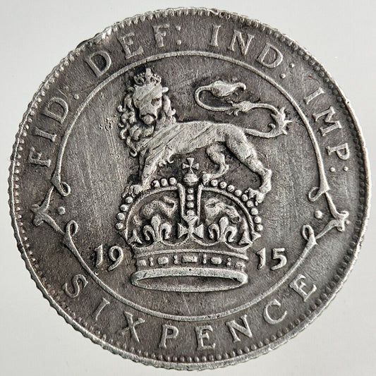 1915 George V Sixpence Silver Coin | Fine Collectable Grade