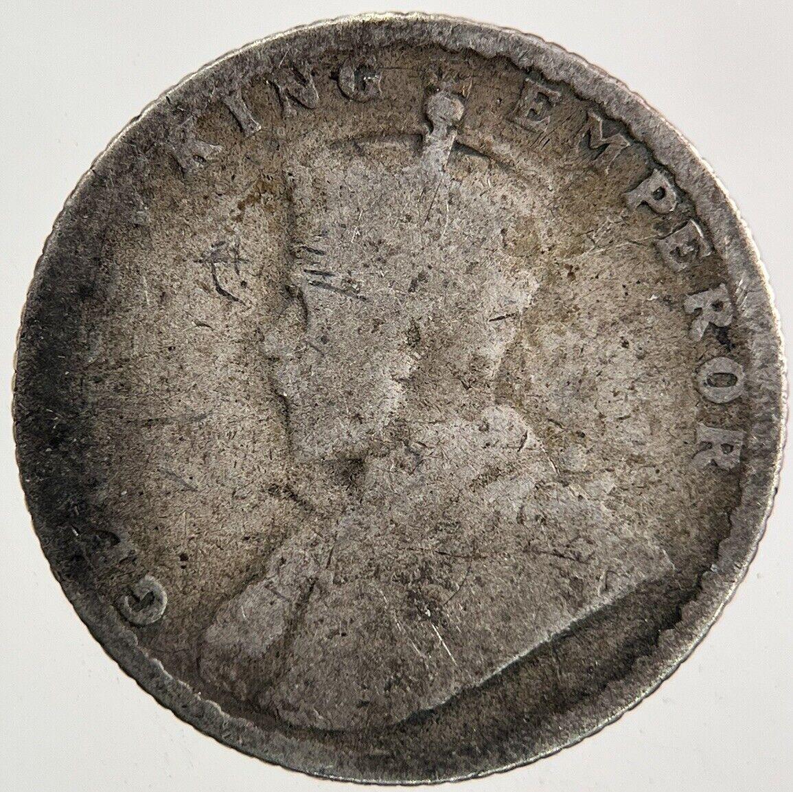 1915 India 1/4 Quarter Rupee Silver Coin | Fair Grade