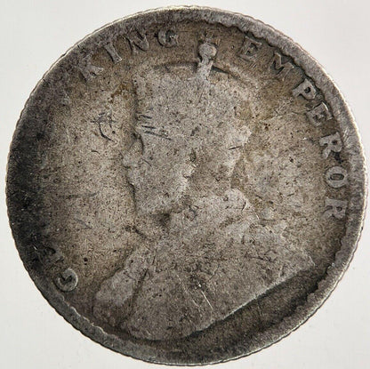 1915 India 1/4 Quarter Rupee Silver Coin | Fair Grade