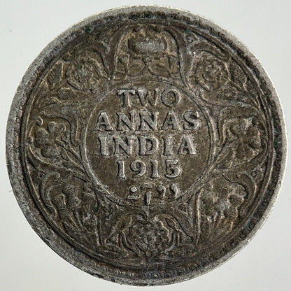1915 India 2 Annas Silver Coin | Fine Collectable Grade
