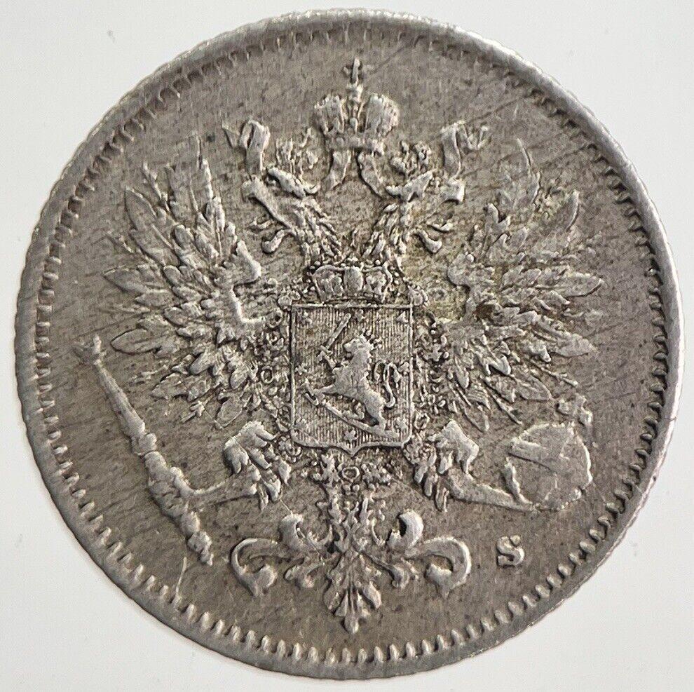 1916 Finland 25 Pennia Silver Coin | Very High Grade | a4861