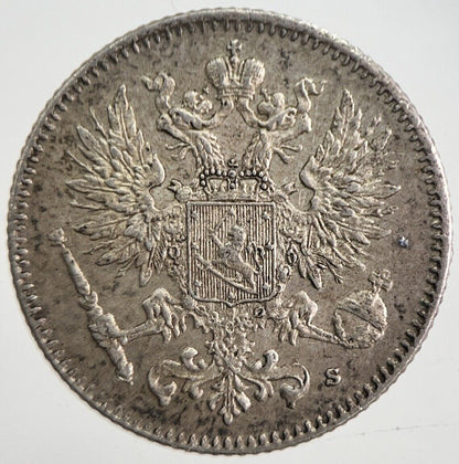1916 Finland 50 Pennia Silver Coin | Very High Grade | a4854