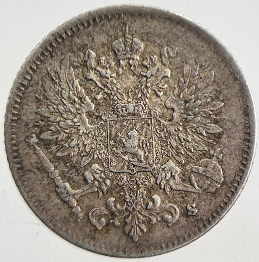 1916 Finland 25 Pennia Silver Coin | Very High Grade | a4862