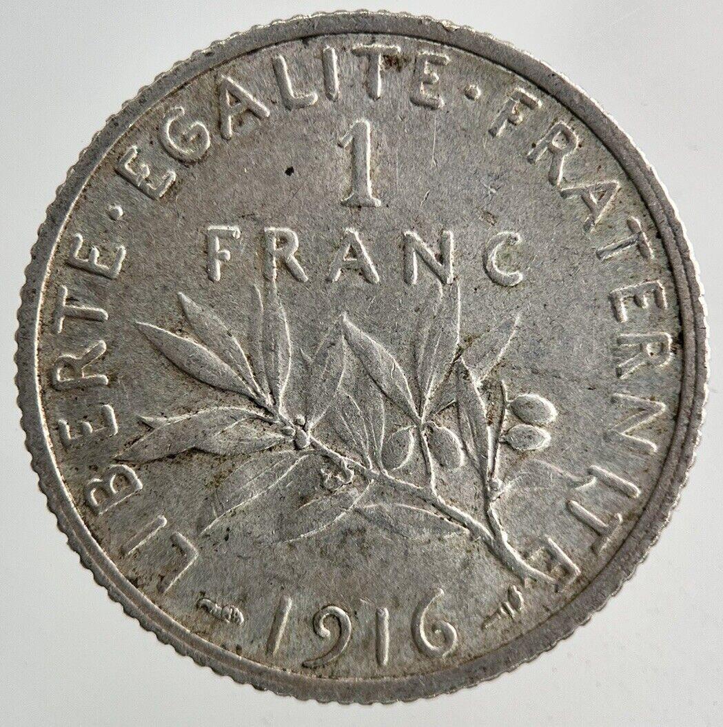 1916 France 1 Franc Silver Coin | Fine Collectable Grade