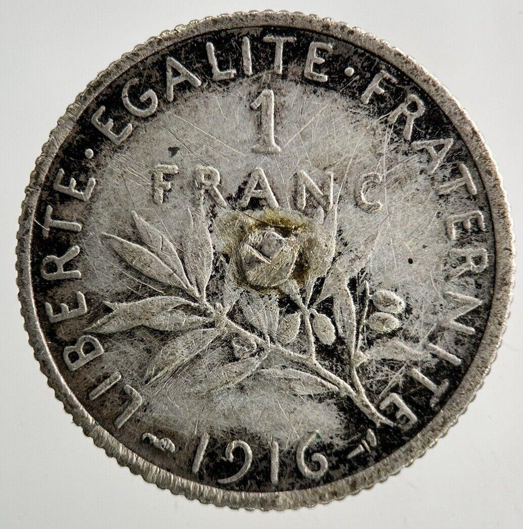 1916 France 1 Franc Silver Coin | Collectable Grade