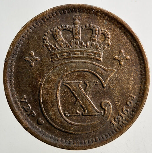1916 Denmark 2 Ore Coin | Fine Collectable Grade