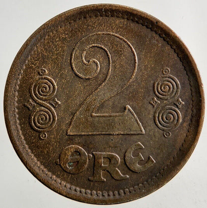1916 Denmark 2 Ore Coin | Fine Collectable Grade