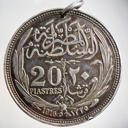1916 Egypt 20 Piastres Silver Coin | Very High Grade | a2617
