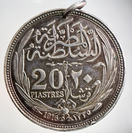1916 Egypt 20 Piastres Silver Coin | Very High Grade | a2617