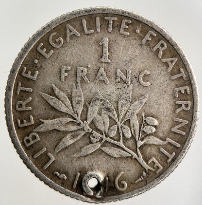 1916 France 1 Franc Silver Coin | Collectable Grade