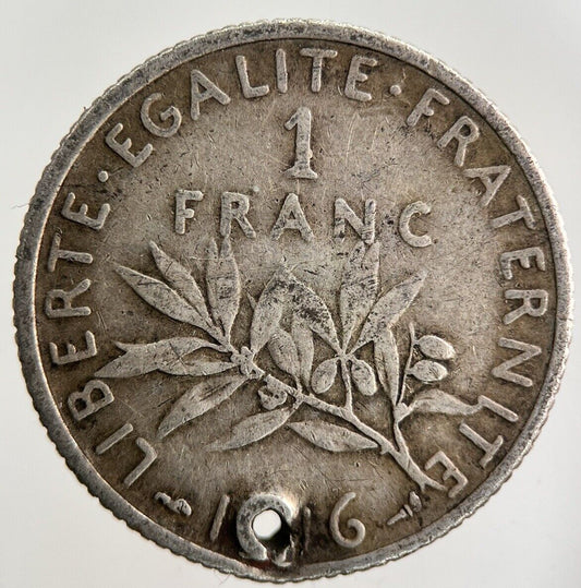 1916 France 1 Franc Silver Coin | Collectable Grade