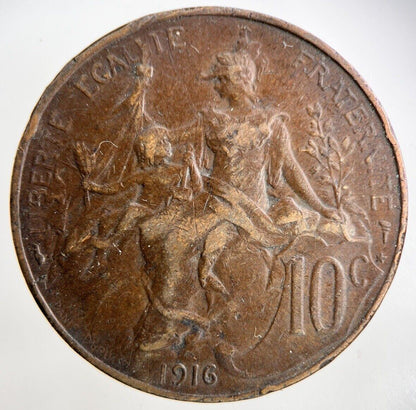1916 France 10 Centimes Coin | Collectable Grade