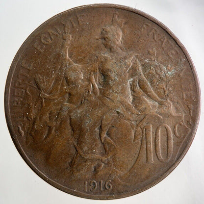 1916 France 10 Centimes Coin | Collectable Grade