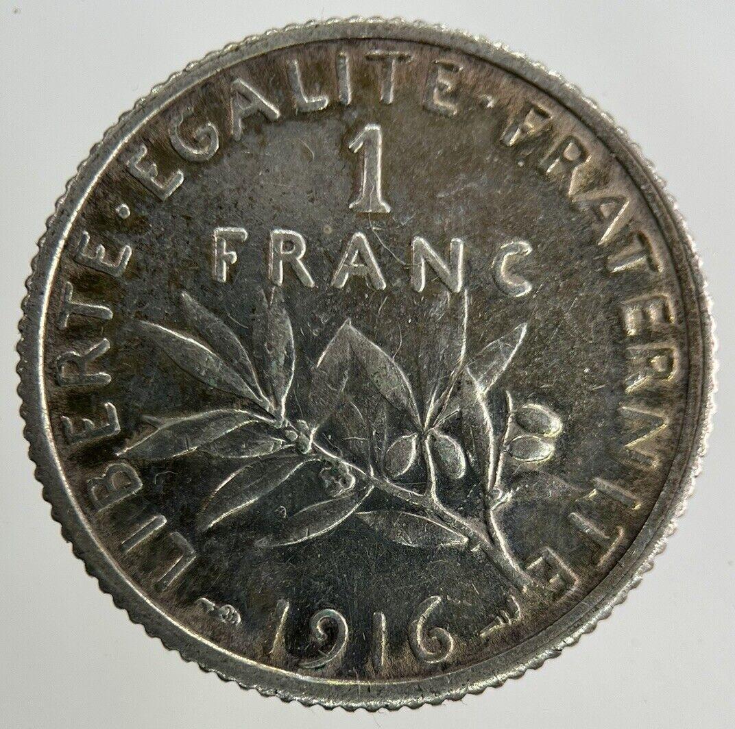 1916 France 1 Franc Silver Coin | Fine Collectable Grade
