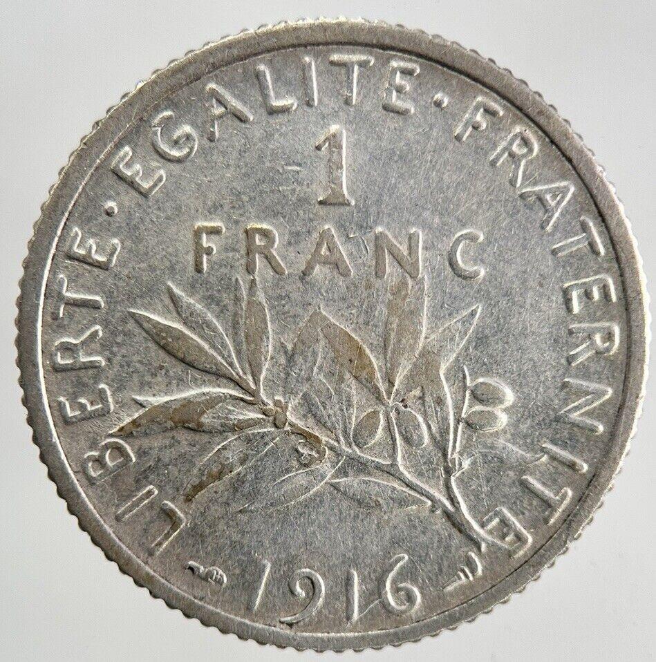 1916 France 1 Franc Silver Coin | Fine Collectable Grade