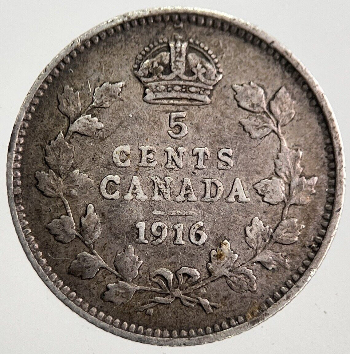 1916 Canada 5 Cents Silver Coin | Fine Collectable Grade | a7814